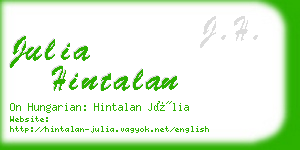 julia hintalan business card